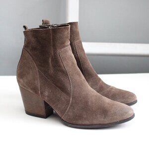Paul Green Women's Brown Suede Ankle Cuban Heel Booties 15238 Size 5 UK / 7.5 US
